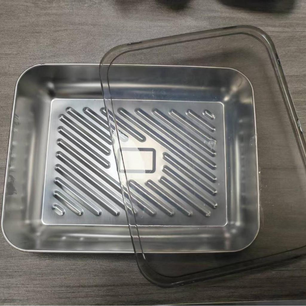 Plateau Rectangulaire en Acier Inoxydable avec Couvercle et Boîte Magnétique Fraîcheur