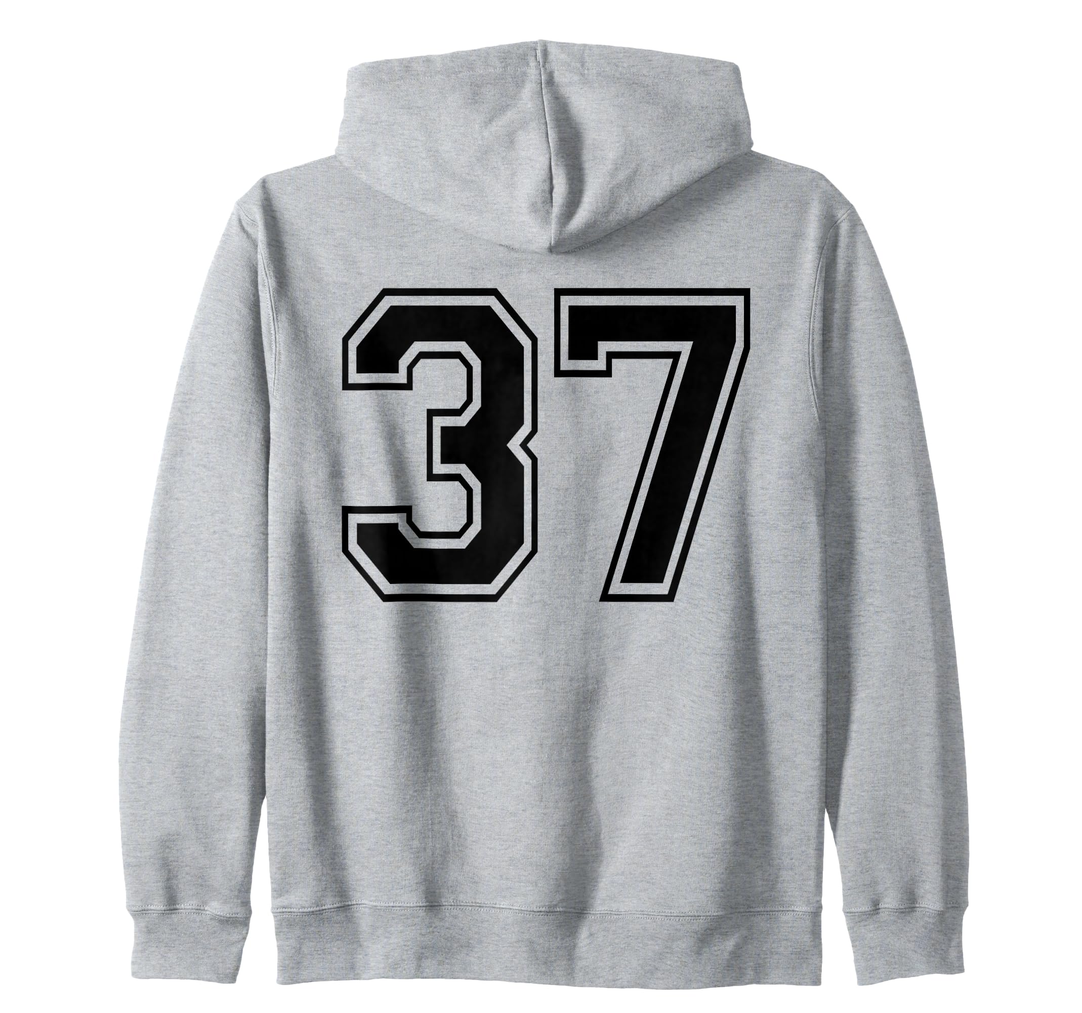 

Number Thirty Seven #37 Sports Team Uniform Birthday 37 Zip Hoodie
