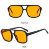 Retro Ins Style Square Aviation Sunglasses UV400 Protection Big Frame Sun Glasses Eyewear for Women & Men Black Shades
