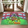 Crystal Velvet Square Rug Custom NamePlants vs. Zombie Pattern Non Slip Home Floor Decor Rug