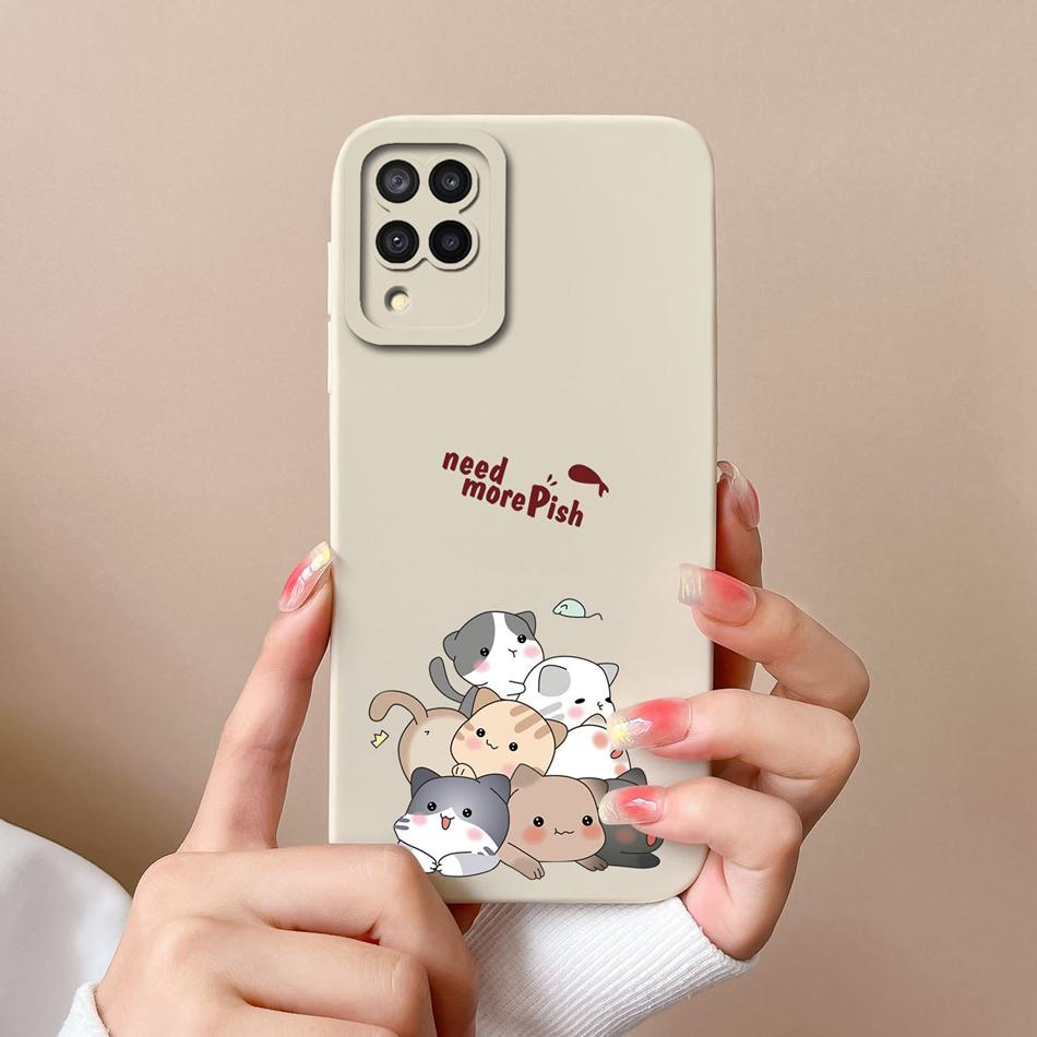 For Samsung Galaxy A12 M12 F12 Phone Case Cartoon Liquid Silicone Full Protection Anti Drop Cover For Samsung A 12 M 12 Bumper