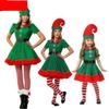 Hat Green Elf Costume Socks Christmas Party Accessories Christmas Cosplay Costume  Kids and Adults