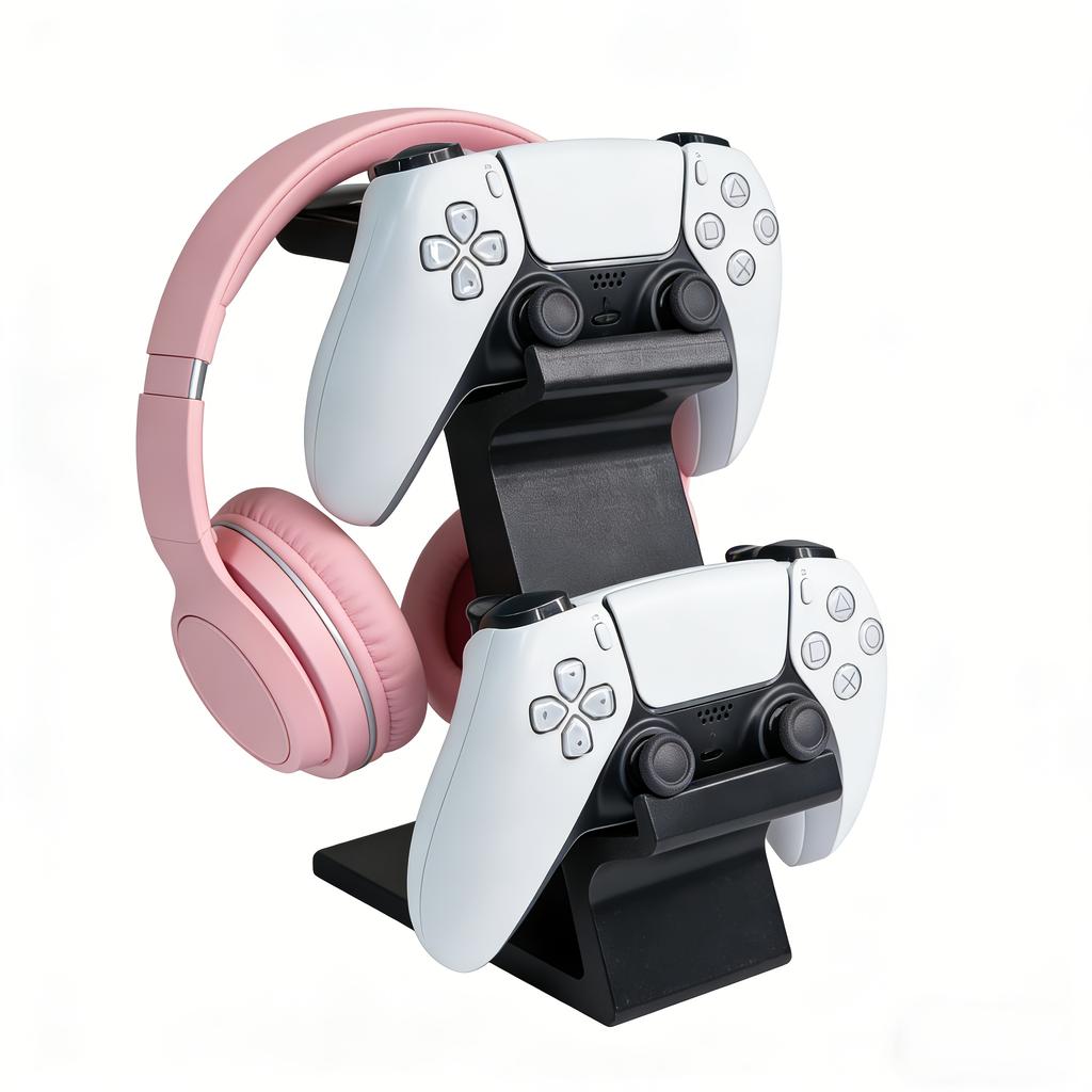 Controller Stand & Headphone Rack, Headphone Storage Stand, Game Controller Organizer, Made of Durable Plastic, Desk Organizer