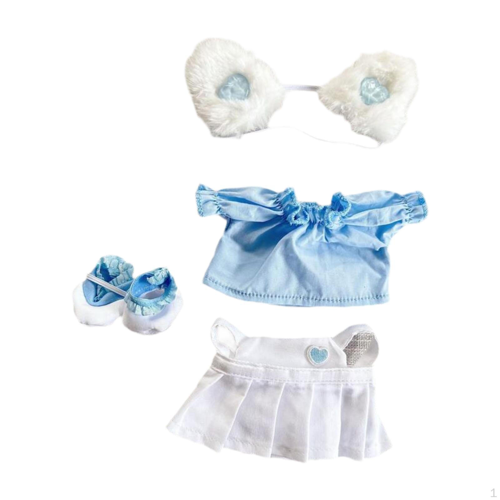 

15 см плюшевая кукольная одежда, аксессуары для игрушек-уточек, костюмы для модных девочек в подарок синий