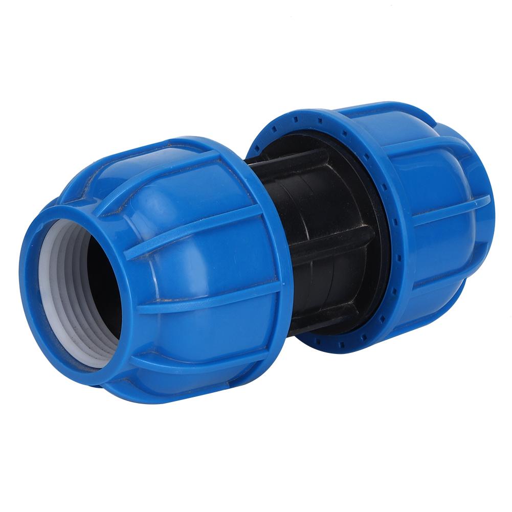 Water Pipe Connector Fittings PE Plastic Straight Pipe Connector Adapter 63mm To 63mm