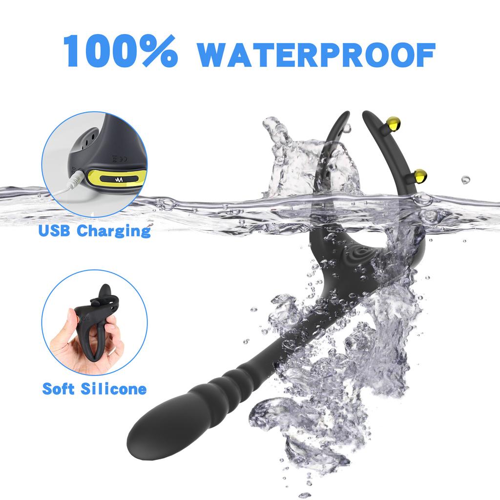 Back Court Vibrationsring für Männer – Stark vibrierender Penisring mit mehreren Geschwindigkeiten, Sexspielzeug für Erwachsene