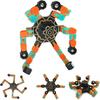 Vinger Draaitol Focus Speelgoed met Transformeerbare Ketting Mechanische Spiraal Twister (Oranje)