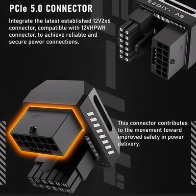 12VHPWR 180 Grad Winkeladapter 16 Pin GPU Stromanschluss Pcie 5.0 Stromadapter für 12+4pin RTX 3090Ti 4070Ti 4080 4090