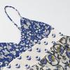 Summer new, European and American style fashion vacation suspender splicing print dress
