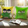 Anime frog Pillow Case Sofa and Living Room Decorative Cushion Covers Dust-proof and Mite-proof Invisible Zipper