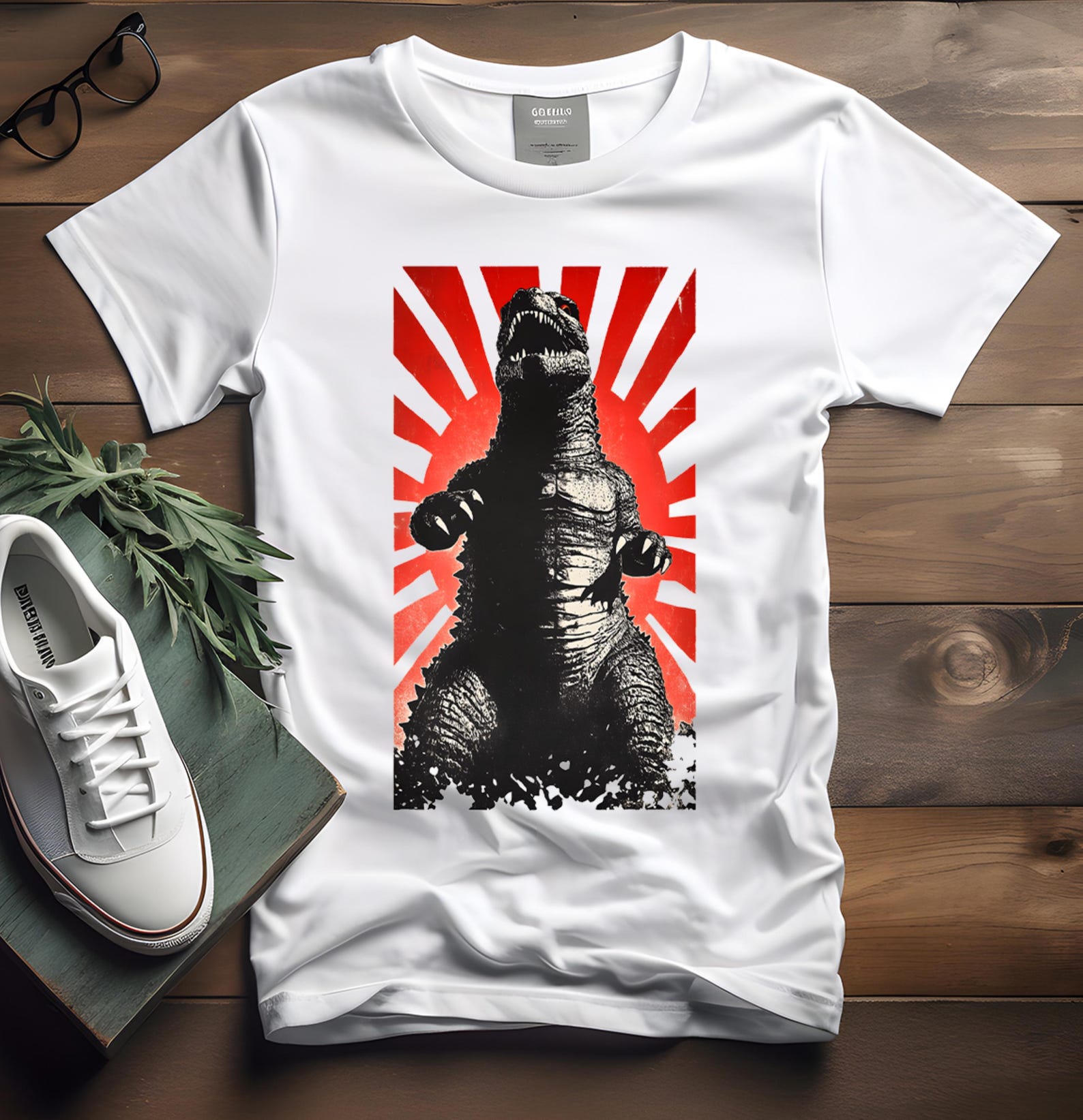 Vintage Godzilla T-Shirt: Japanese Sun Retro Graphic Tee S