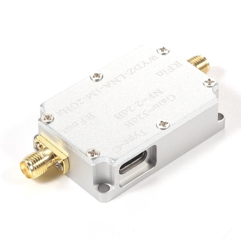 RF Signal Amplifier 1M-2GHz, 32DB, High Flatness Low Noise Aluminum for FM Radio Receivers