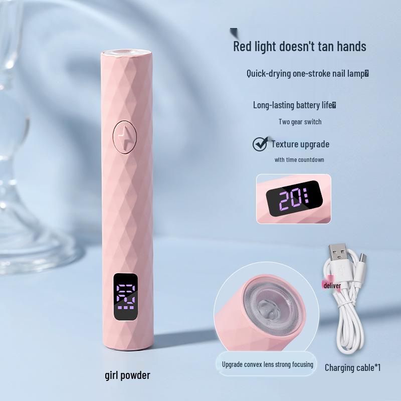 Portable Quick-Drying Red Light Nail Art Curing Lamp for Salons
