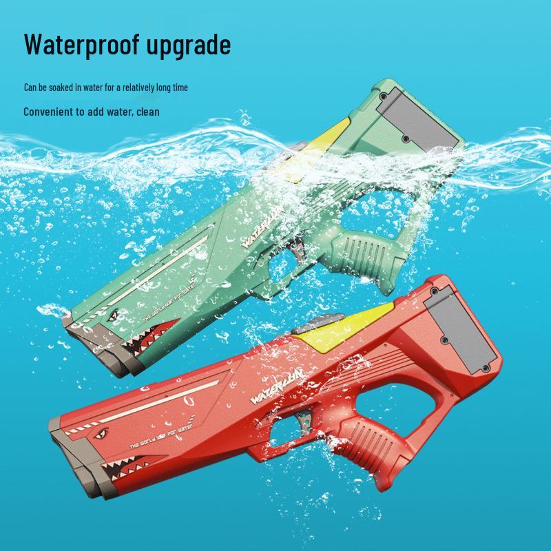 

Kids Large Capacity Waterproof Electric Shark Water Gun - Fully Automatic Summer Toy