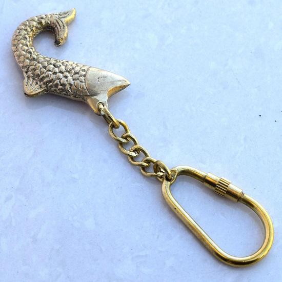 20dílný rybí mosazný přívěsek na klíče, krásný mosazný rybí přívěsek na klíče Námořní námořní klíčenka Námořní námořní klíčenka