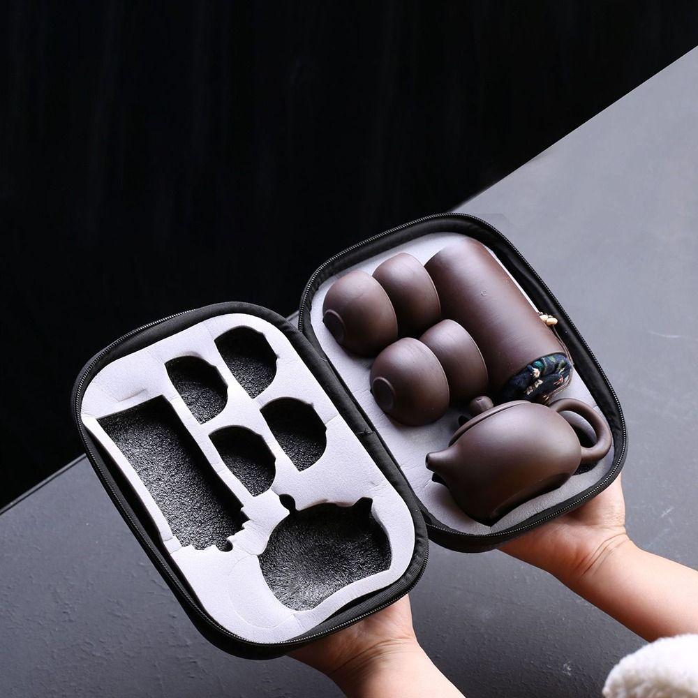 Purple Clay Teapot Teacup Kit Portable Kung Fu Tea Cups For Outdoor Camping