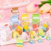Cute animal eraser milk colorful learning set of set, carton-shaped packaging, stationery, children's supplies, 6.