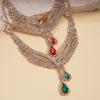 Two-piece Set of Diamond-encrusted Water Drop Pendant, Collarbone Chain, Temperament, Fashionable Neck Chain, Light Luxury Necklace.