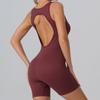 Women's Tight Yoga Clothes, Hip Lifting And Beautiful Back Fitness Clothes, Short Seamless Vest Jumpsuit
