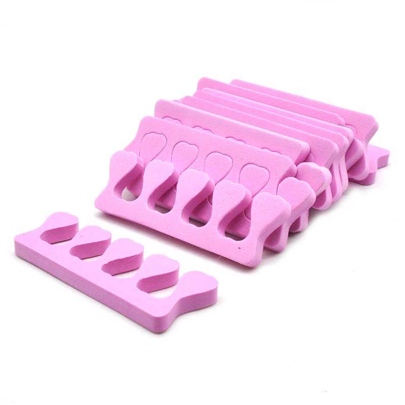 

100 ШТ./ЛОТ Профессиональные разделители для пальцев ног и пальцев рук для нейл-арта Губка Мягкий гель УФ Инструменты для красоты Лак Маникюр Педикюр розовый