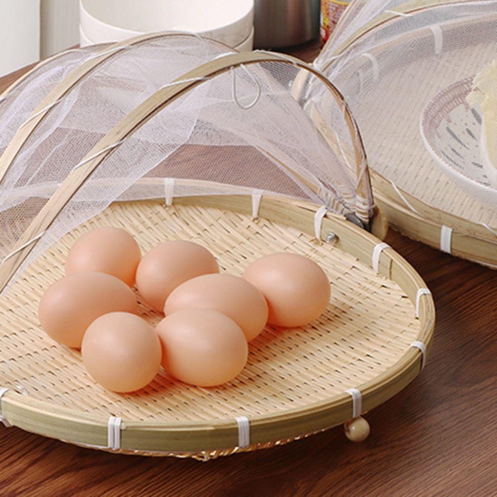 Bamboo Hand-Woven Basket Multi-function Fruit Vegetable Tray Food Storage Basket  Household