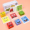Wooden Face Changing Cube Toys Building Blocks for Cartoon Puzzle Jigsaw Kids Toy Educational Board Game