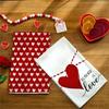 M-Modern-Valentine's Day Kitchen Towels Set Of 2, Love Valentine's Day Dish Towels 3D Printed Towels Durable Easy To Use 43X66cm