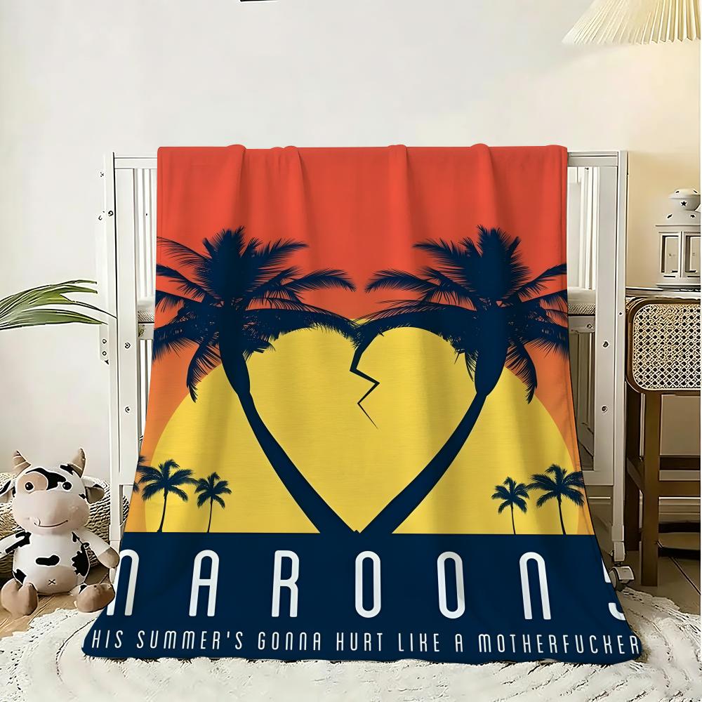 Maroon5 Throw Lightweight 240g Flannel Blanket Soft Skin-friendly for Summer Cooling 75X95CM
