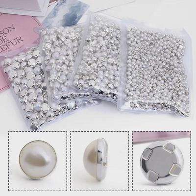 Handgenaaide Hoge Helderheid Half-Oppervlak Platte Bodem Parelknopen - Puur Wit & Beige