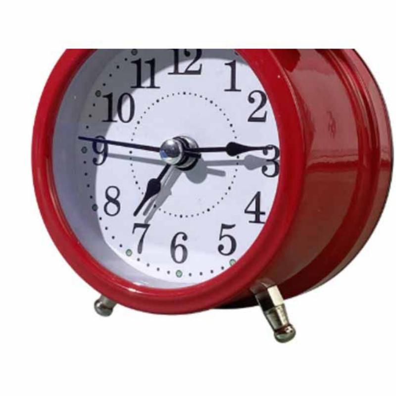 3 Inch Twin Bell Alarm Clock Modern Metal Mechanical Bedside Ringing Alarm Clock Battery Operated Silent Alarm Clock White