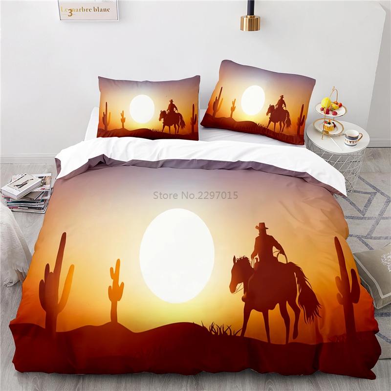 Desert Cactus Landscape Printed Bedding Set 3d Duvet Cover Sets Pillowcases Adult Children Twin Full Queen King Size Bedclothes