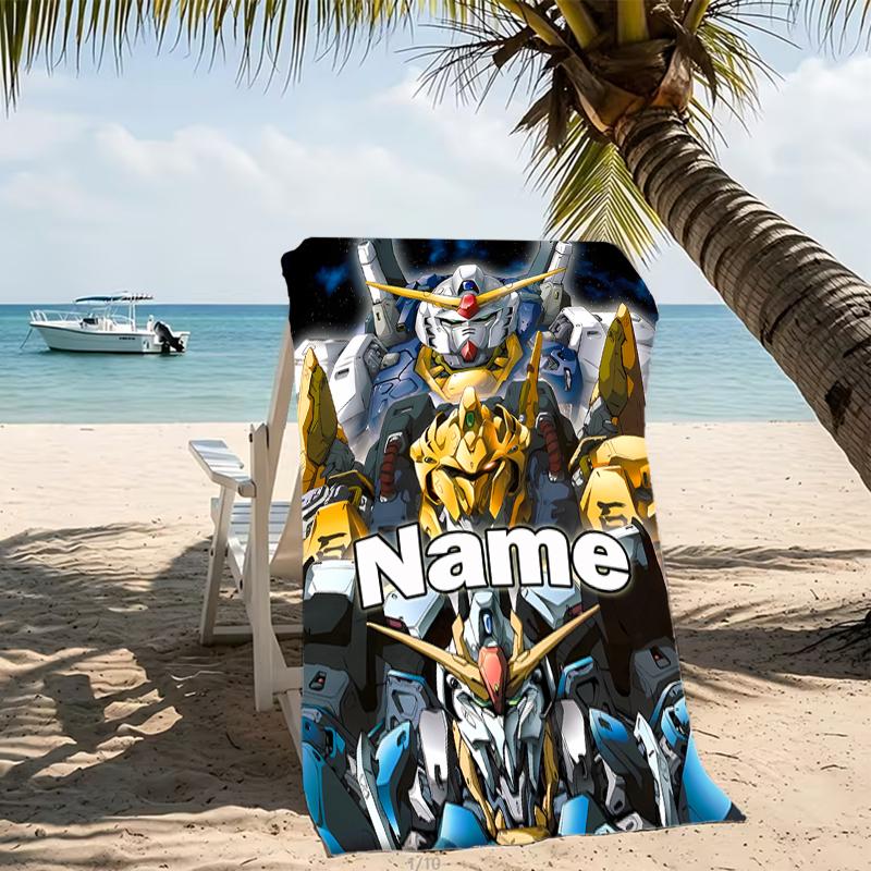 Customizable personalized beach towels Mobile Suit Gundam themed designs.Suitable for the beach, yoga, sports;ideal as beach accessories