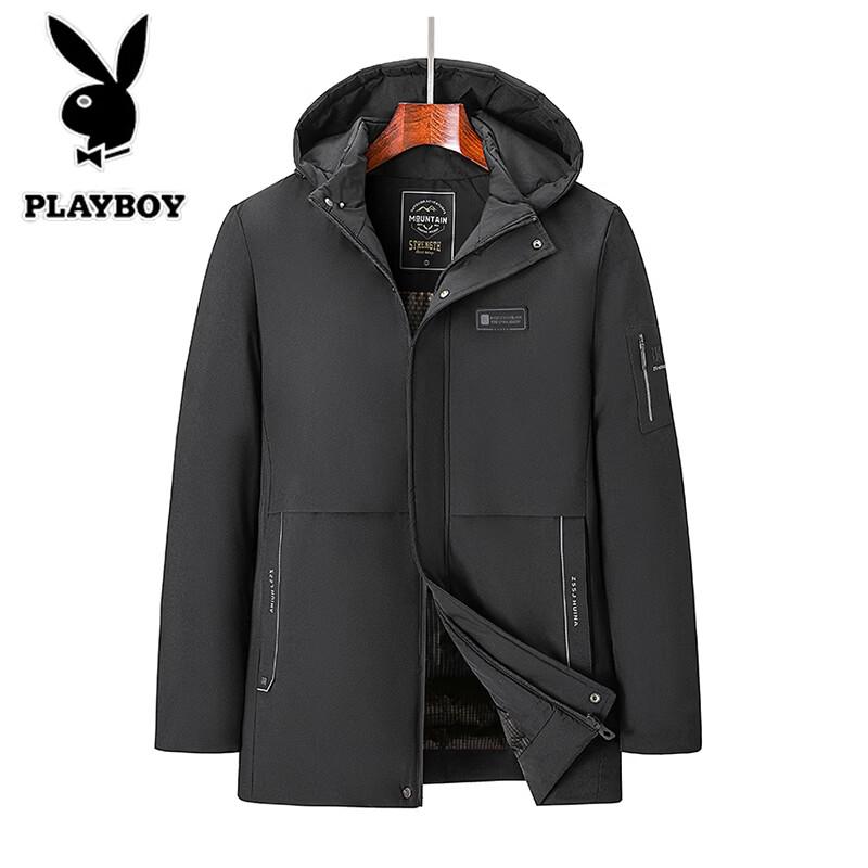 PLAYBOY Men's Winter Hooded Padded Jacket