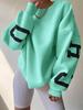 Women Casual Print Pullover Sweatshirt Stylish Loose Thick Long Sleeve Top