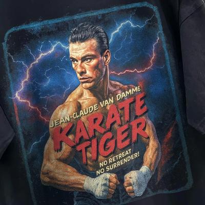 Karate Tiger Pas de retraite pas de reddition van damme rétro années 80 années 90 t-shirt cadeau