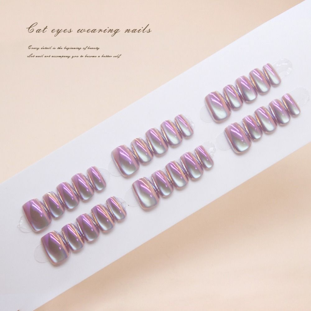 Long Square False Nails Shining Press on Nails New Nail Tips DIY