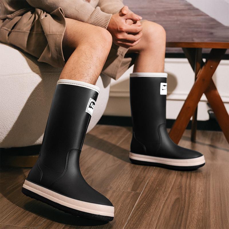 New rain shoes women's adult overshoes waterproof and non-slip rain boots fashionable outer wear rubber shoes high water shoes