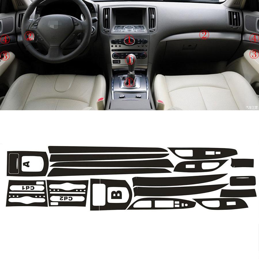 Kit Adesivi Decorativi Interni Auto Effetto Fibra di Carbonio Per 10-16 Infiniti G25 G37