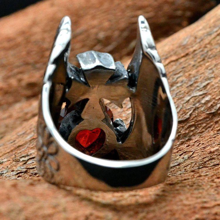 Anello da uomo punk con motivo della personalità in acciaio al titanio anello di Thor