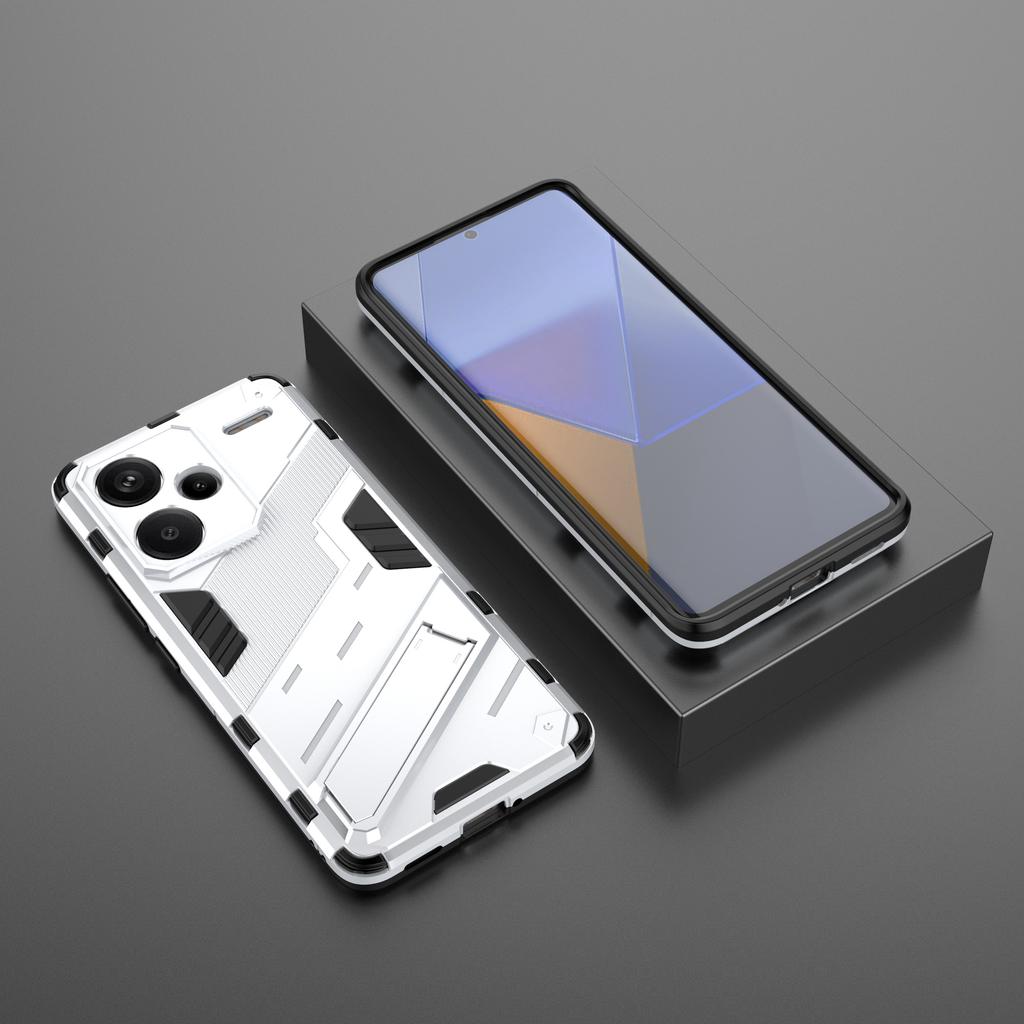 For Xiaomi Redmi Note 13 Pro+ 5G Case Anti-Scratch Kickstand PC+TPU Phone Cover