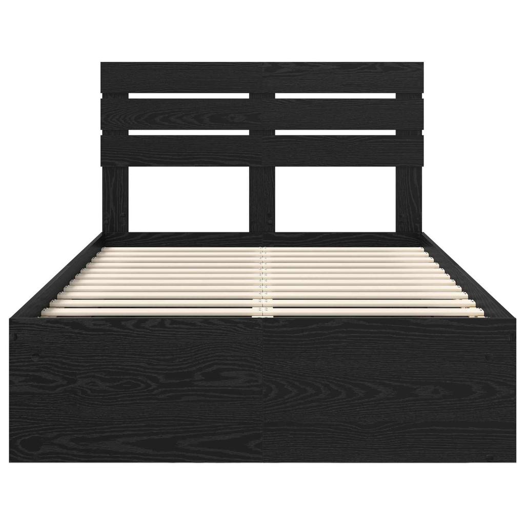 Bed Frame Black 120 x 200 cm Solid Pine Wood