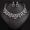 Women's Light Luxury Niche Design Floral Zircon Necklace Earring Set Fashionable And Versatile Pendant Set Daily Accessories