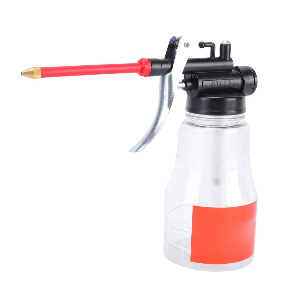 250ml High Pressure Oil Can Hand Pump Oiler PET Plastic Lubrication Oil Bottle with Long Flexible Nozzle