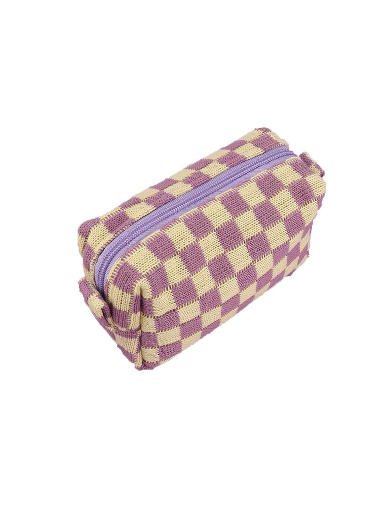 checkerboard Stylish pencil case, desktop stationery storage bag, Minimalist portable cpencil bag Creative gifts for friends