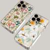 Coque de téléphone à motif floral tendance pour iPhone 17 Air 16 15 14 Plus 13 12 11 Pro Max X Xs XR 8 e Coque transparente souple en TPU