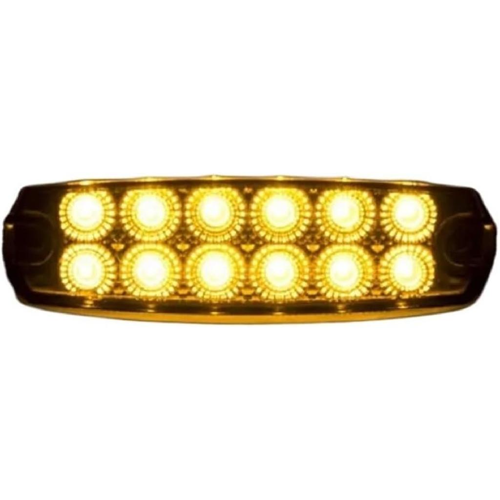 10pcs 12V 24V 12 LED Waterproof Side Marker Lights for Trucks, Trailers, Caravans, Buses, Boats - Clearance Lighting Solution(10x Yellow)