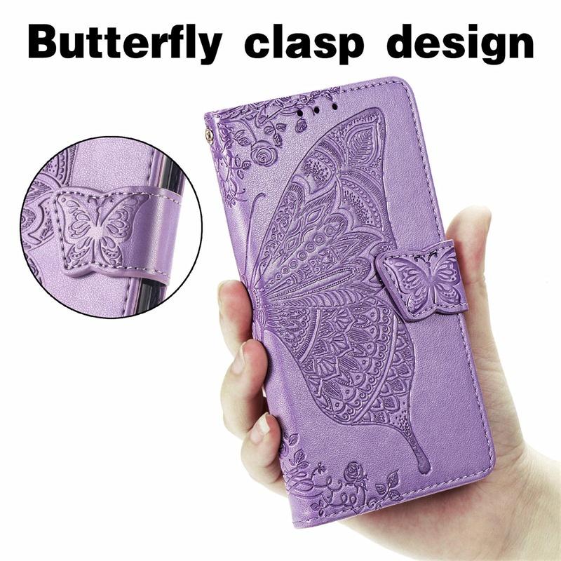For Motorola Moto G06 G13 G14 G23 G32 G53J G53Y G56 G62 G72 G73 G86 Power Case Flip Leather Wallet Cover Card Holder Cute Butterfly
