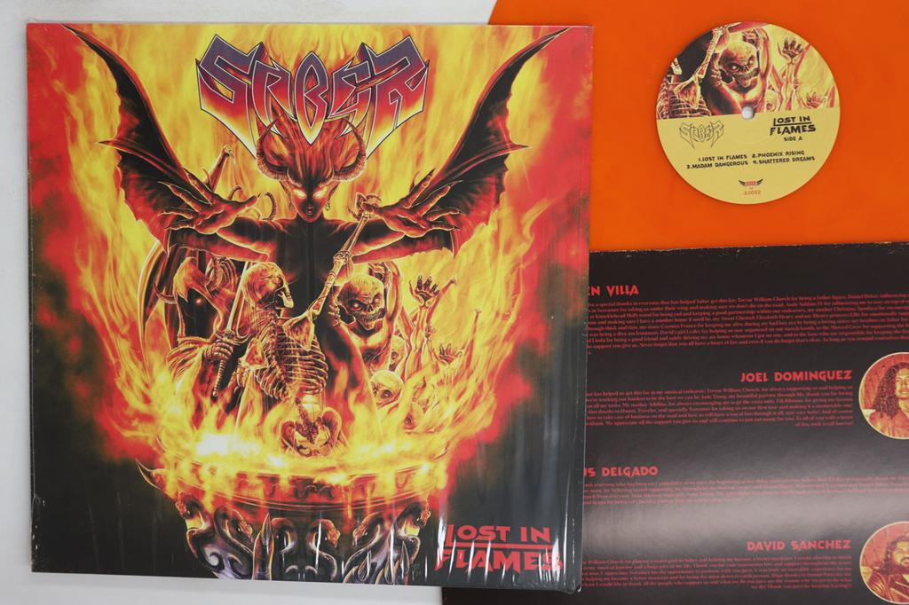 LP Record SABER Lost In Flames 30022 ROCK OF ANGELS 2025 Europe Metal Used