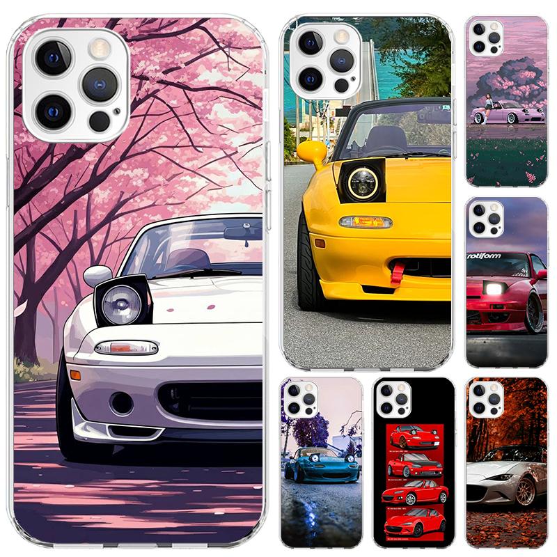 JDM Car MX5 Cute Phone Case for Iphone 17 Air 16 15 Plus 14 13 Mini 12 11 Pro Max 16E 7 8 SE 2020 Soft Funda Print Shell 17 Air