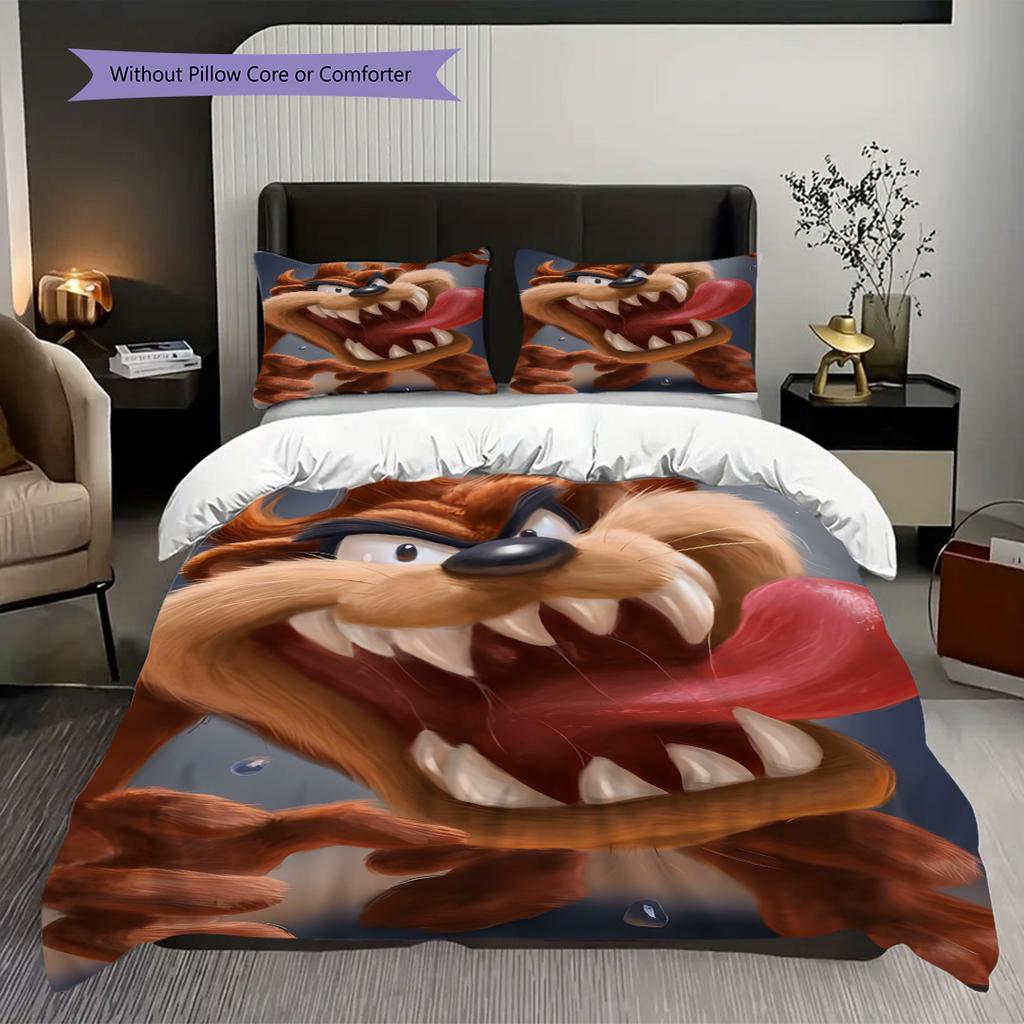 Looney Tunes Tasmanian Devil'S Wild Adventure Bedding 1 Duvet Cover 2 Pillowcase Without Core Duvet Cover And Pillowcase